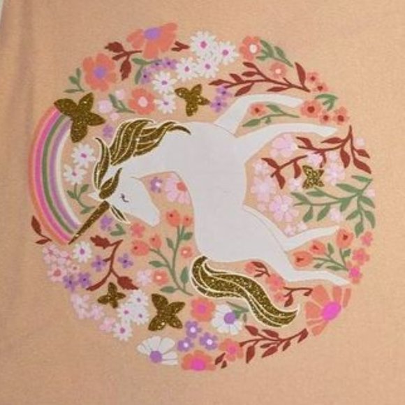 NEW baby/toddler girl peach floral unicorn shirt, 18 month,  jumping bea k-213 - Picture 3 of 3